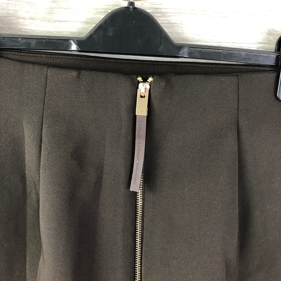 Catherine Malandrino Women's Exposed Zipper Slim Skirt In Chocolate Ale - Picture 6 of 8